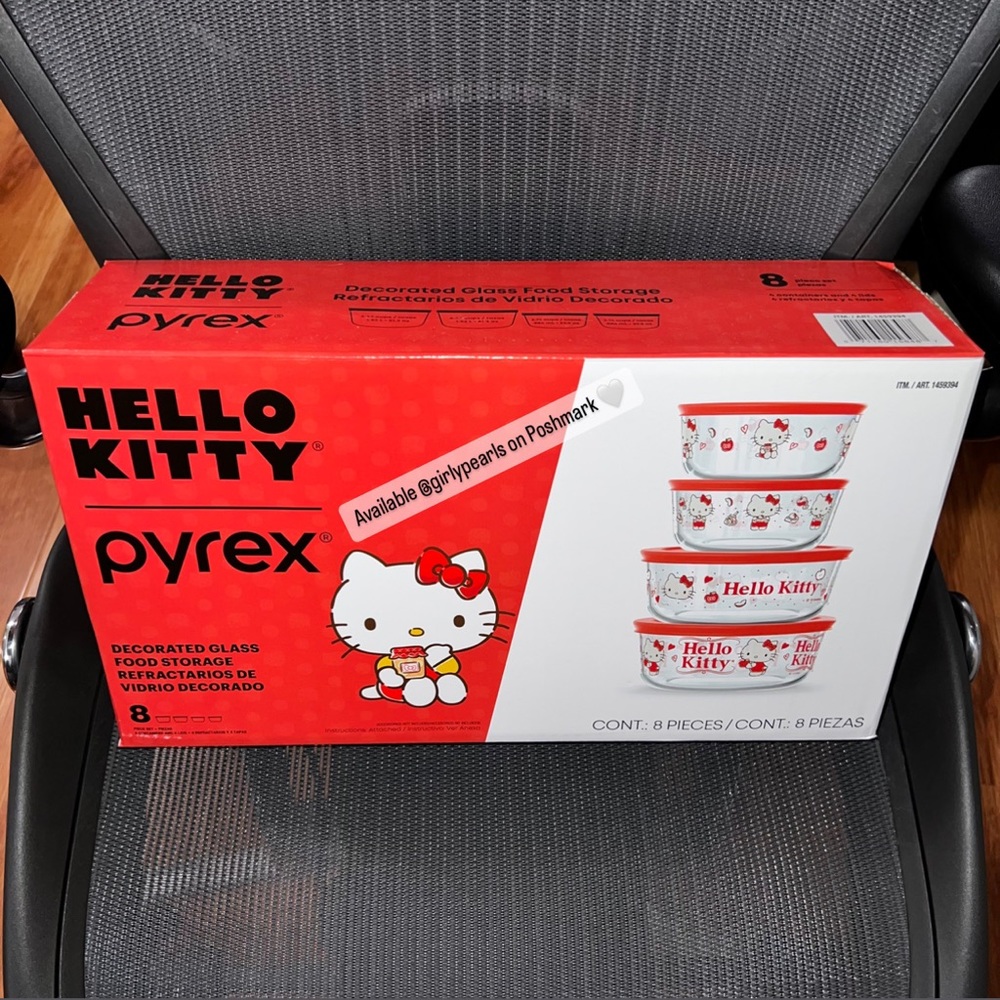 Pyrex Hello Kitty Containers 8 Piece Set NEW